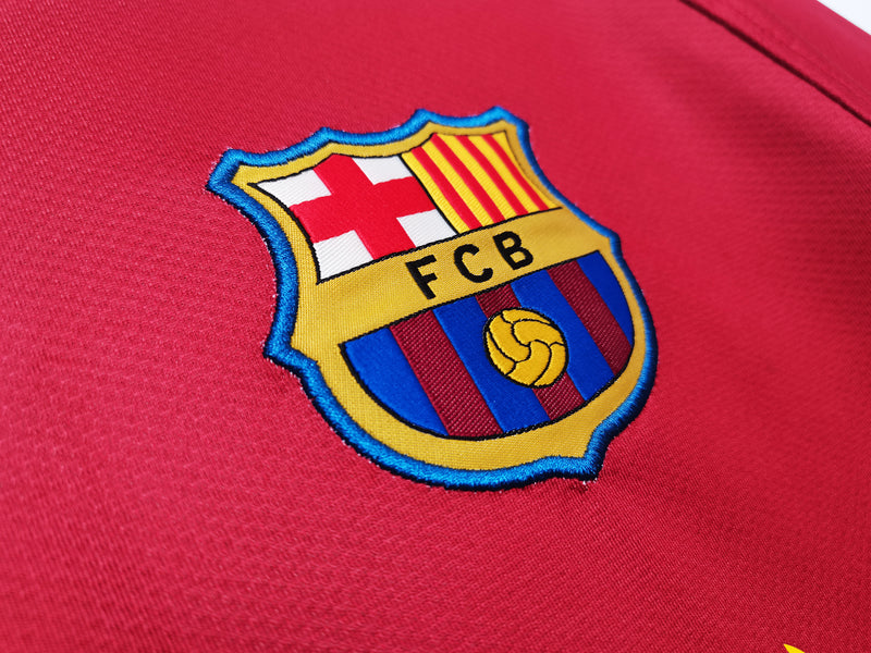 Camisa Barcelona Home Retro 08/09 - Vermelha e Azul