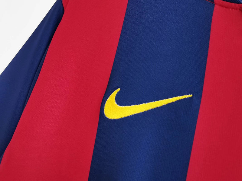Camisa Barcelona Home Retro 14/15 - Vermelha e Azul