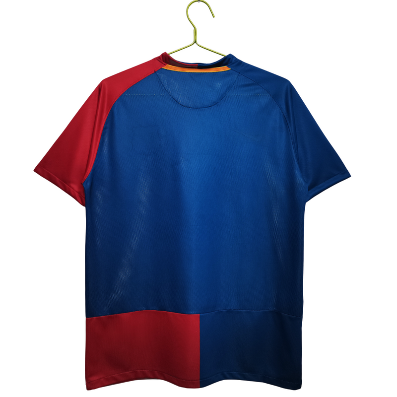 Camisa Barcelona Home Retro 08/09 - Vermelha e Azul