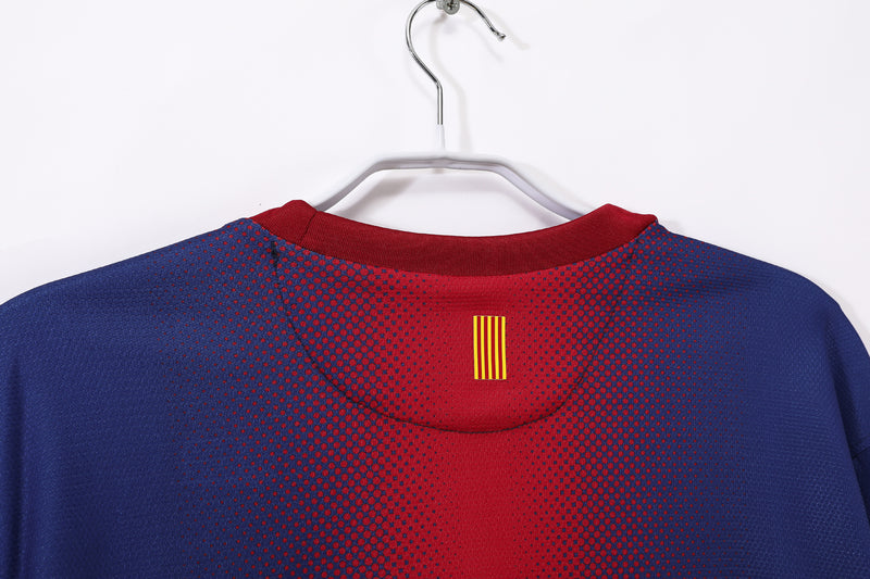 Camisa Barcelona Home Retro 12/13 Manga Longa - Vermelha e Azul