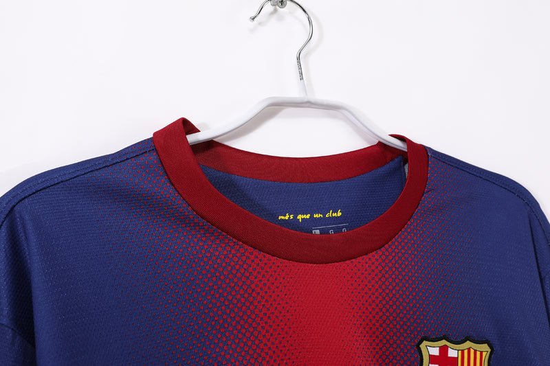 Camisa Barcelona Home Retro 12/13 Manga Longa - Vermelha e Azul