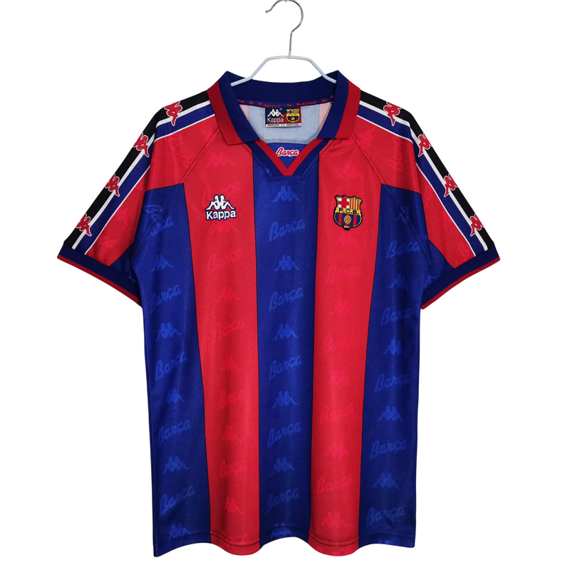 Camisa Barcelona Home Retro 95/97 - Vermelha e Azul