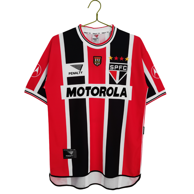 Camisa São Paulo Away Retro 2000 - Vermelha e Preta