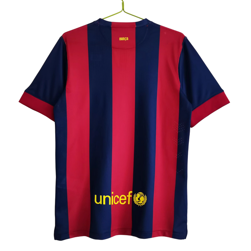 Camisa Barcelona Home Retro 14/15 - Vermelha e Azul