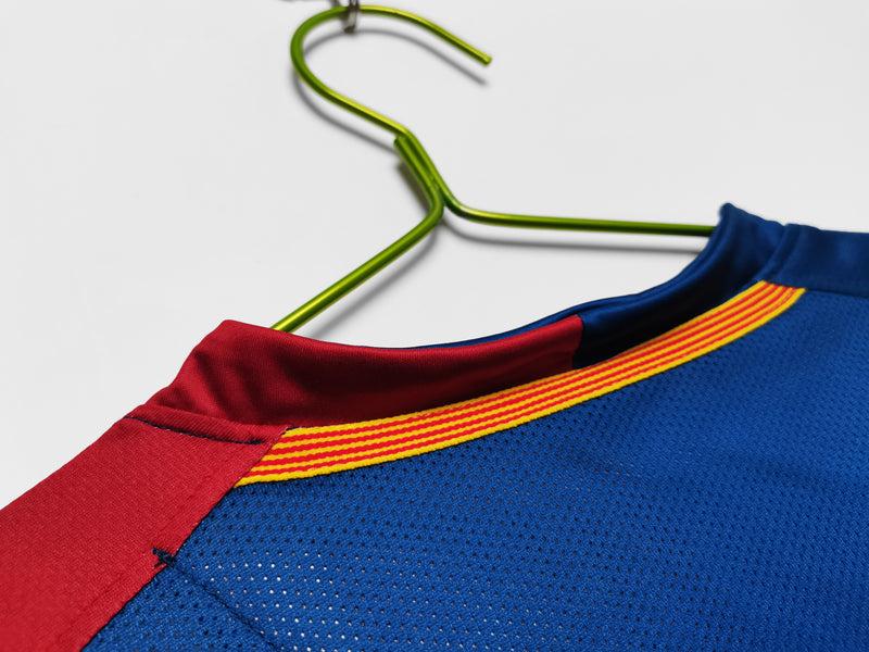 Camisa Barcelona Home Retro 08/09 - Vermelha e Azul