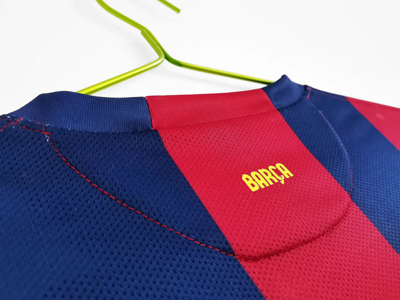 Camisa Barcelona Home Retro 14/15 - Vermelha e Azul