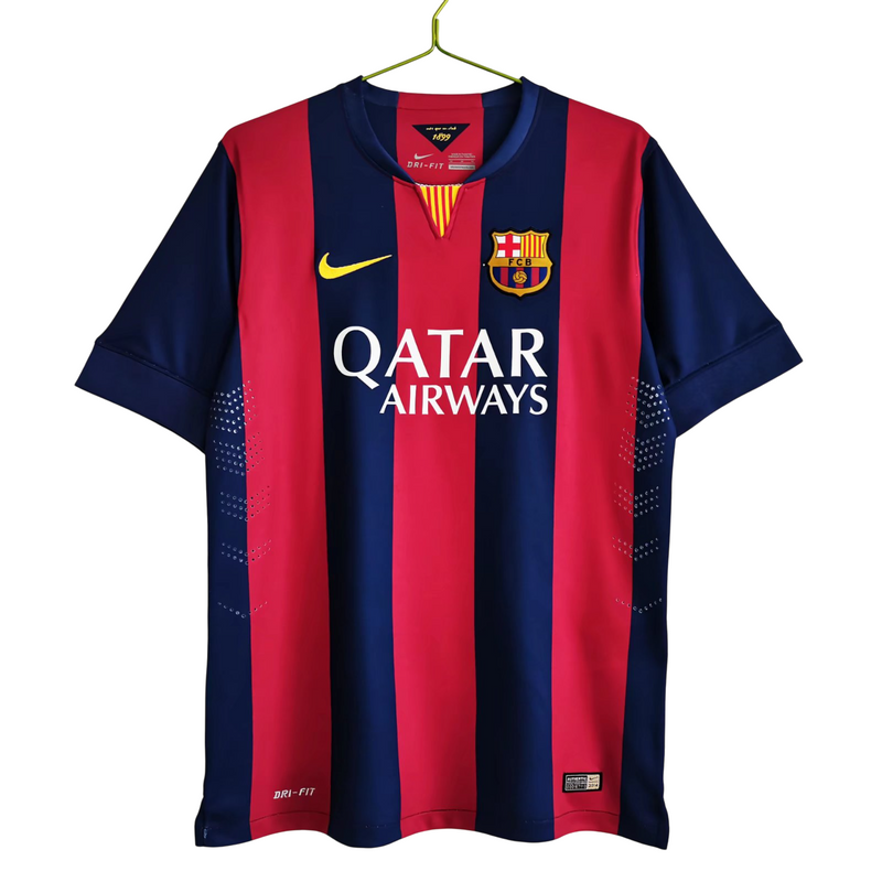 Camisa Barcelona Home Retro 14/15 - Vermelha e Azul