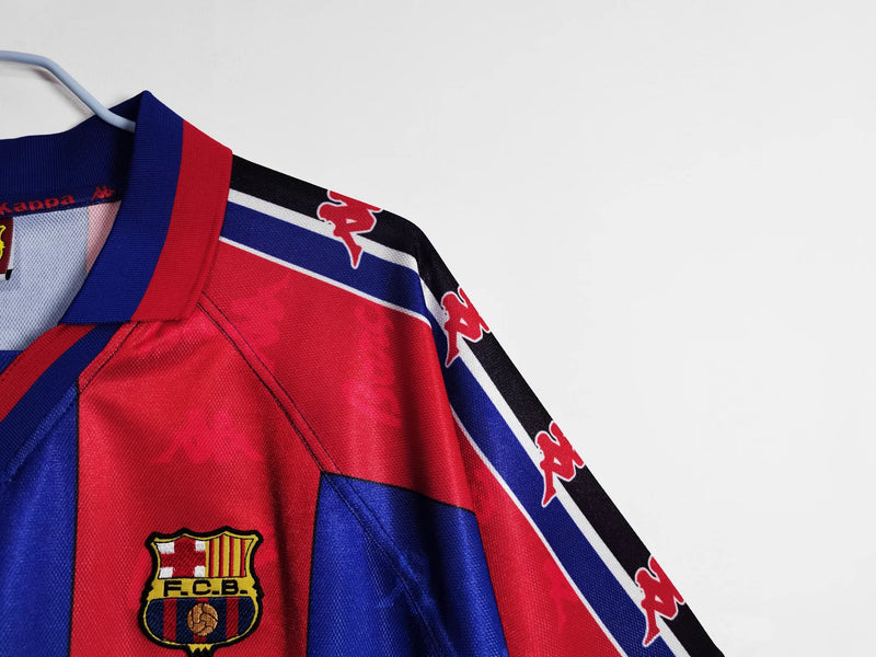 Camisa Barcelona Home Retro 95/97 - Vermelha e Azul