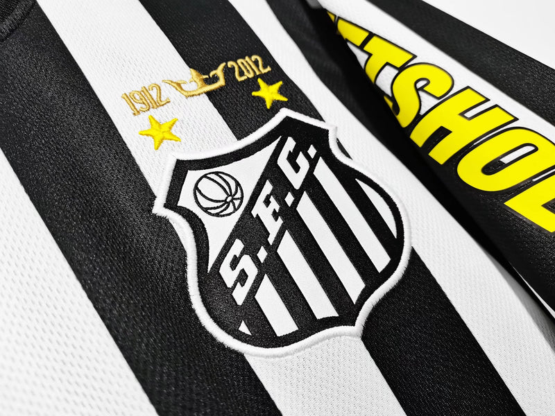 Camisa Santos Away Retro 2012 - Branca e Preta