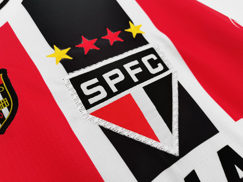 Camisa São Paulo Away Retro 2000 - Vermelha e Preta