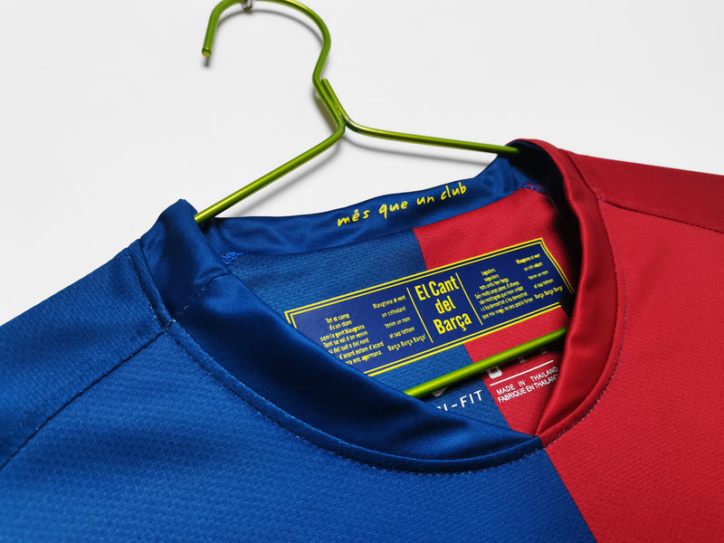 Camisa Barcelona Home Retro 08/09 - Vermelha e Azul