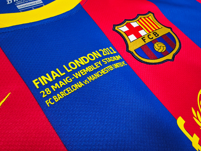Camisa Barcelona Home Retro 10/11 Manga Longa - Vermelha e Azul