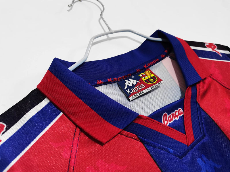 Camisa Barcelona Home Retro 95/97 - Vermelha e Azul